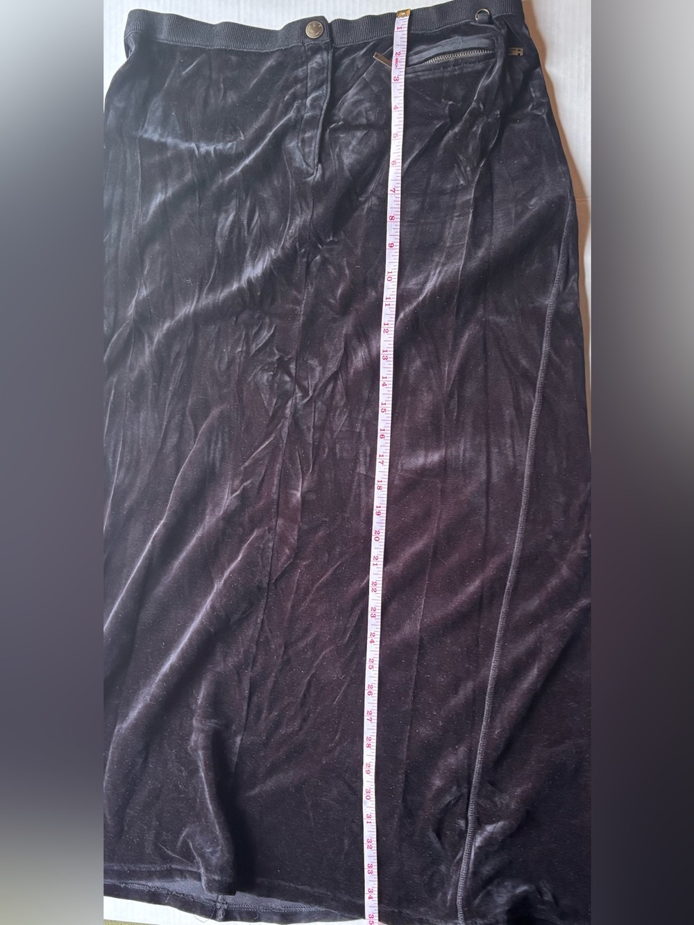 Vintage Sonia rykiel Paris velour velvet button black maxi skirt made in France - Picture 6 of 9